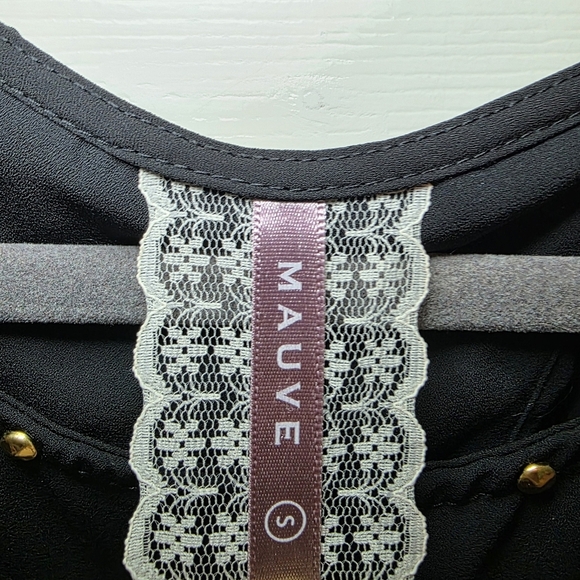 Maeve Black Chiffon Peplum Top Sz S - Picture 6 of 6